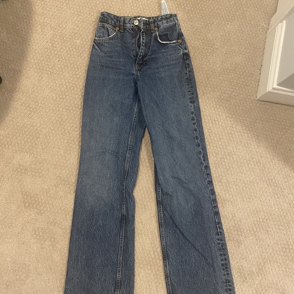 ZARA High-Rise Wide-Leg Full Length Jeans